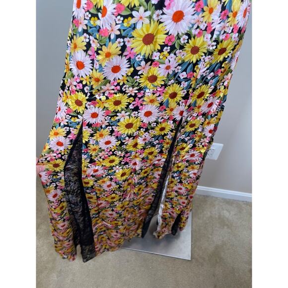 FOR LOVE & LEMONS Sylvia Floral Puff Sleeve Lace Bustier Maxi Dress Size XS - Picture 8 of 12